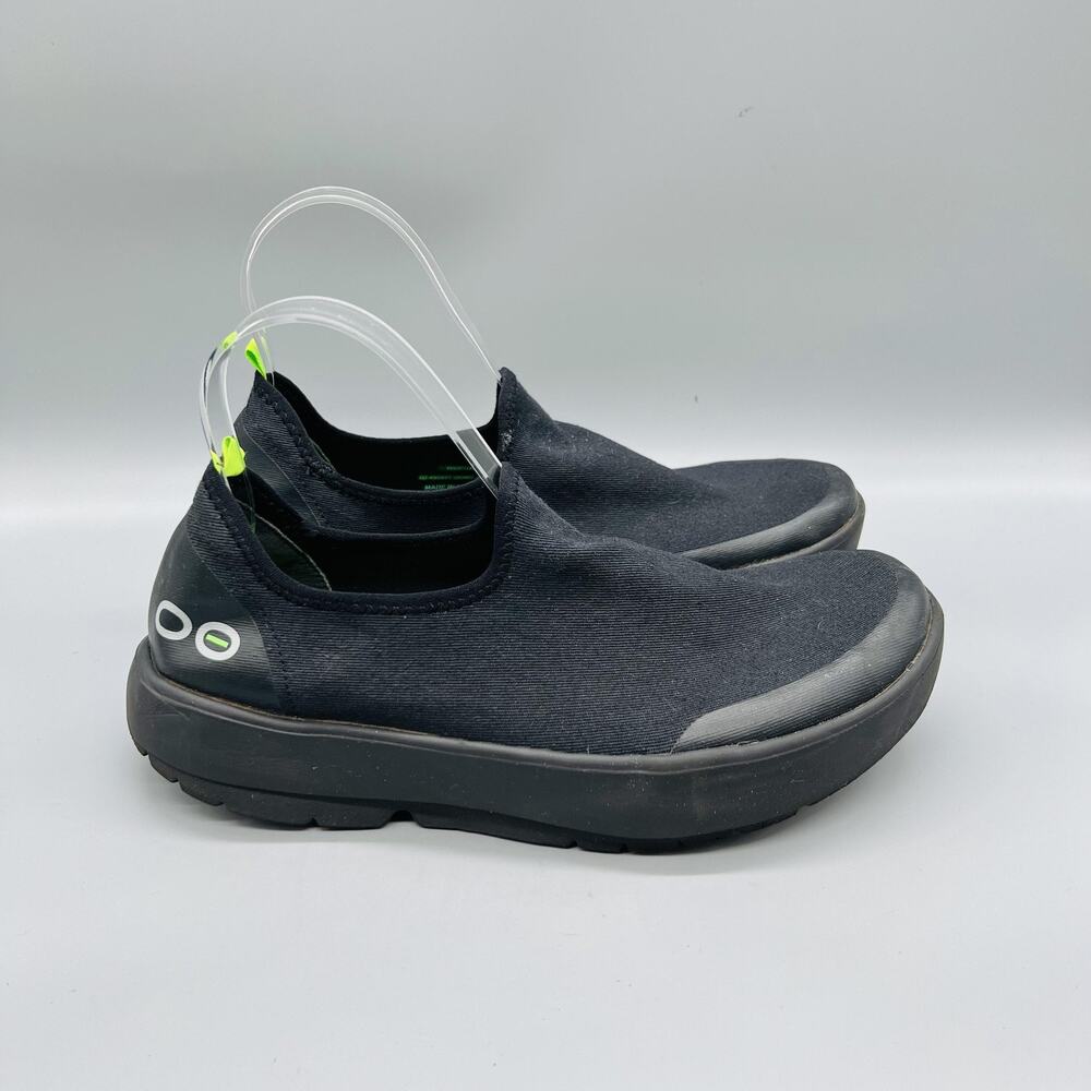 Oofos Shoes Womens 9 Black Fabric OOmg Slip On Walking Sneakers Comfort Casual